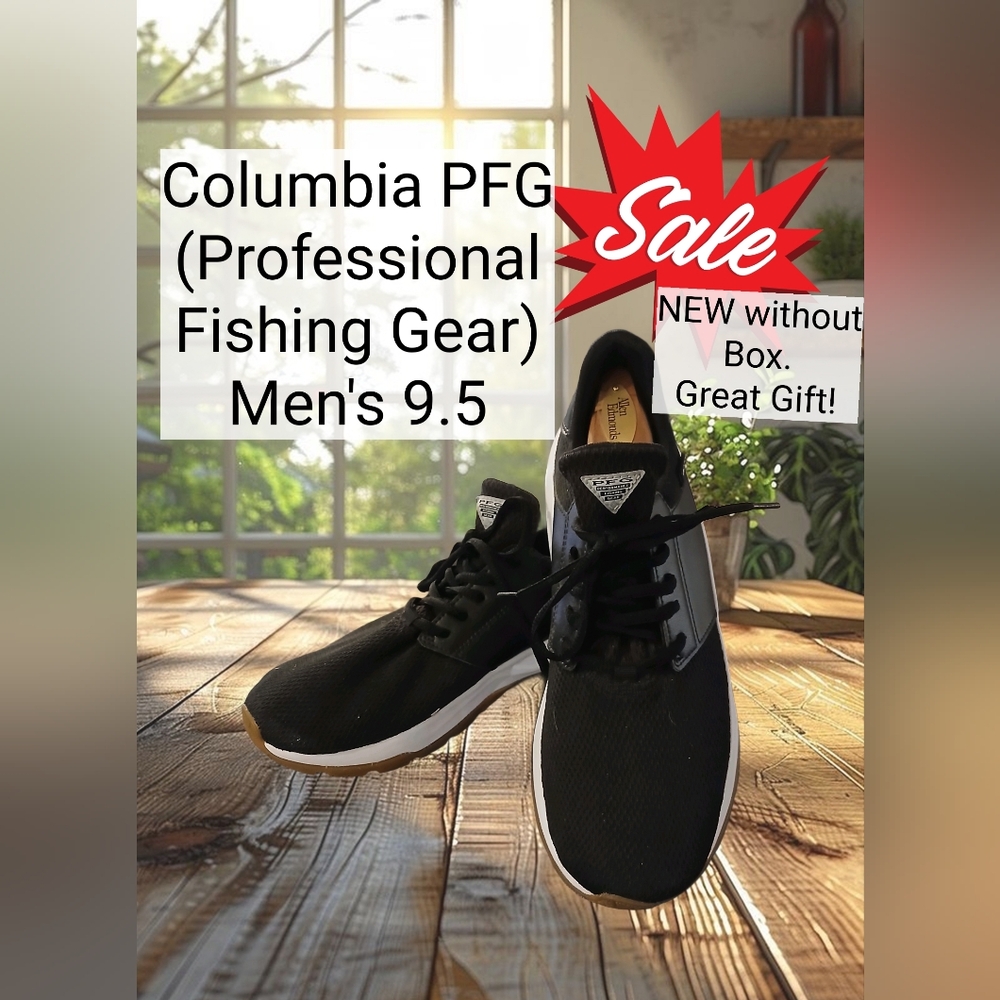 Columbia PFG Men's Lightweight Black Athletic Shoes - Size 9.5